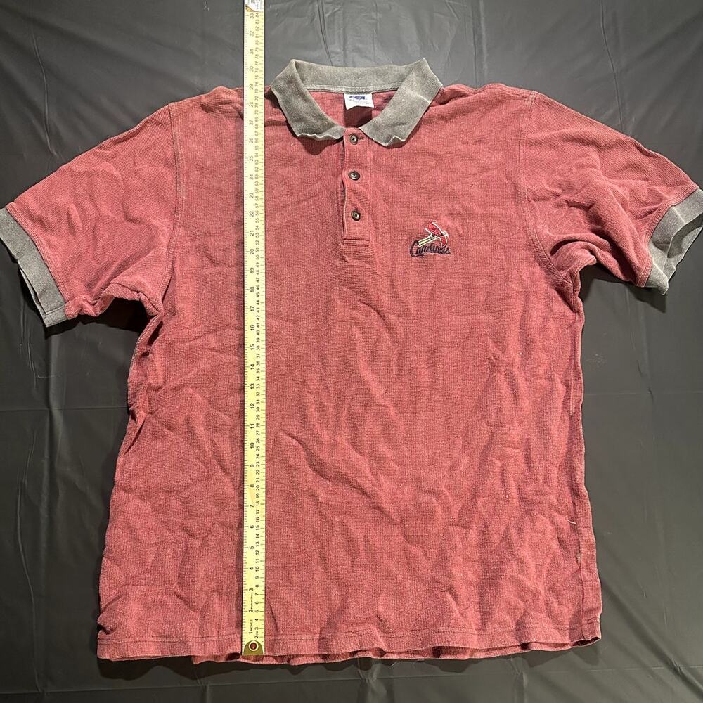 Vintage Arizona Cardinals Polo Shirt Mens XL Red Gray Embroidered NFL Football